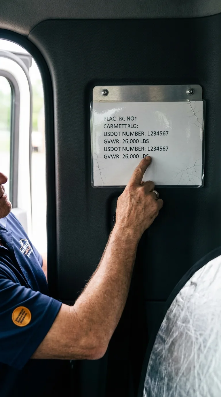 USDOT licensing placard verification in Clay Center